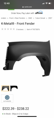 K-Metal® - GMC Yukon Denali  Yukon XL Denali 2007 Front Fender.png